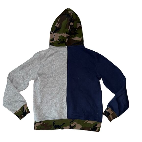 Polo Ralph Lauren Colorblock Hoodie Sweater in Gray/Navy/Camo Size Kids L 14/16 - Picture 3 of 11